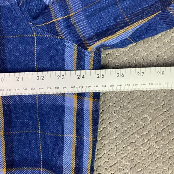 Fat Face Flannel Shirt Mens XXL Blue Indigo Plaid Cotton Long Sleeve Button Down - Picture 10 of 15